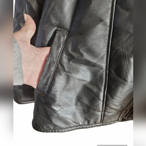 Vintage Wilson's Leather 100% Genuine Faux Fur Lined Hooded Aviator Zip Coat - Picture 6 of 12